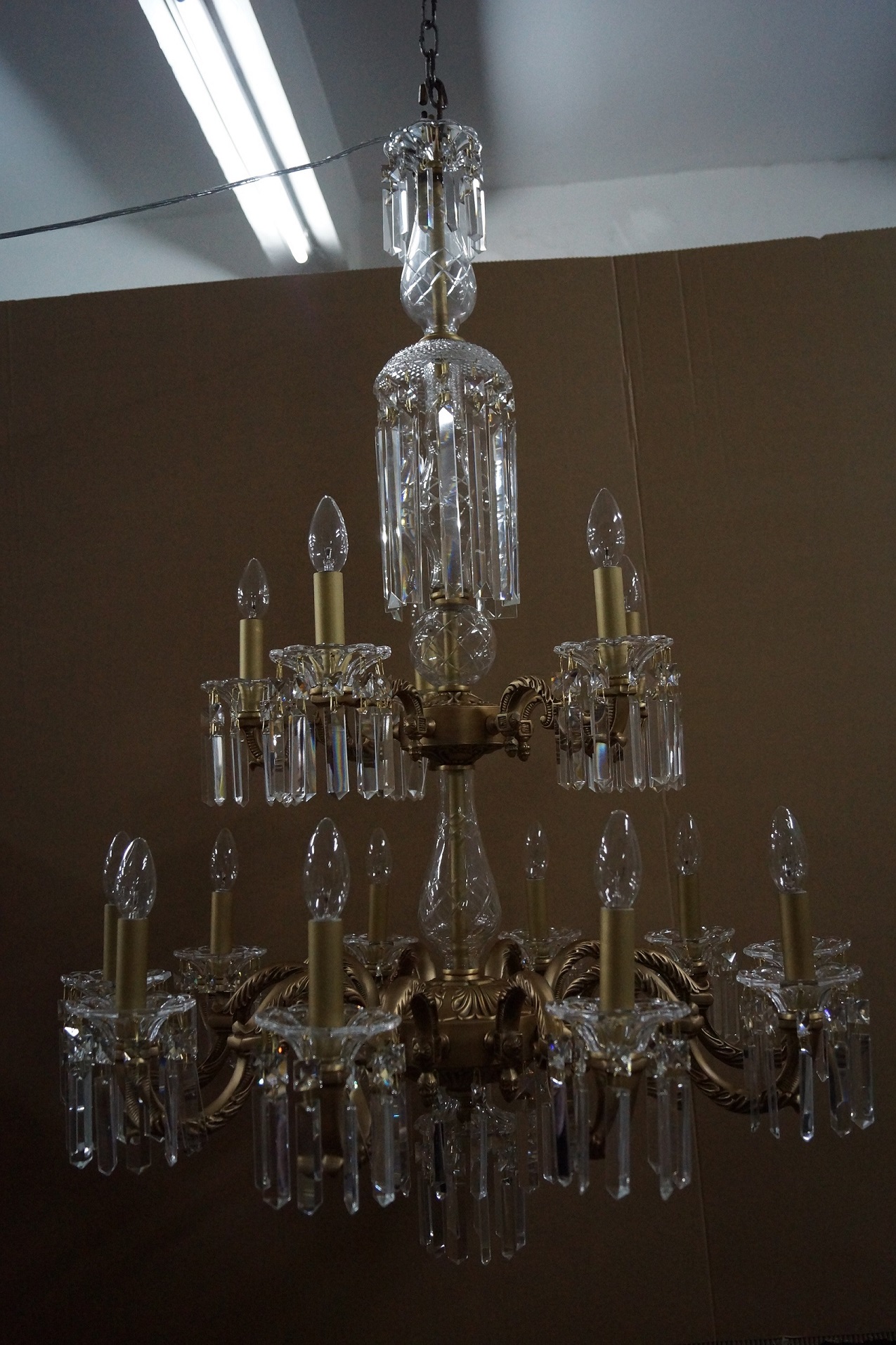 Lobby brass crystal pendant chandelier(MD0819-10+5)
