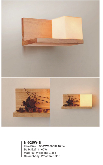 Modern Wooden Glass Ceiling Lamp(N-015C-4)