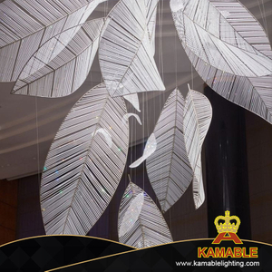 Trending Fashion Leaf Crystal Glass Custom Made Big Chandelier in Palace (KYZ-02C)