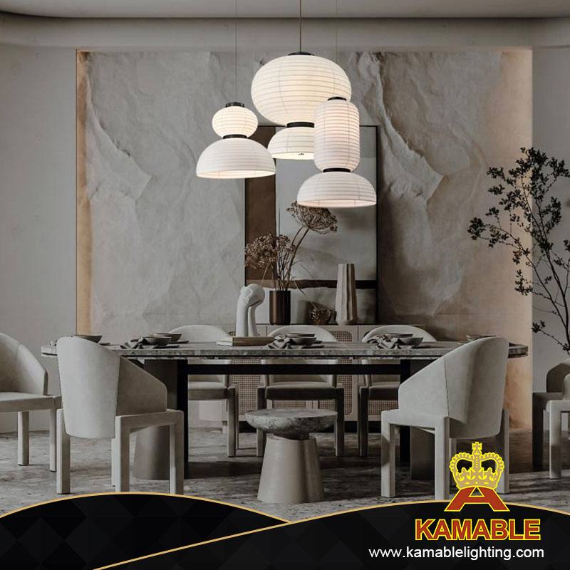Modern Renewable White Handmade Material Home Villa Pendant Lamp (KD8641/450)