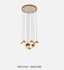 Special design Luxury Style Gold Finish Metal Glass Chandelier(KJ8110)