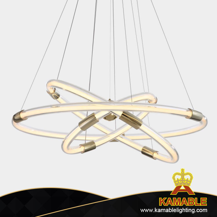 Simple Glass Silicon Ring Gold Ball Dining Area Pendant Lighting (MD21660-2-700B)