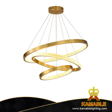 Classical Ring Modern Glass Metal Home Room LED Pendant Light (KD91011-108+85+65+45D)