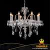 Newly Design Simple Unique Clear Gold Metal Crystal Chandelier (11001-8)
