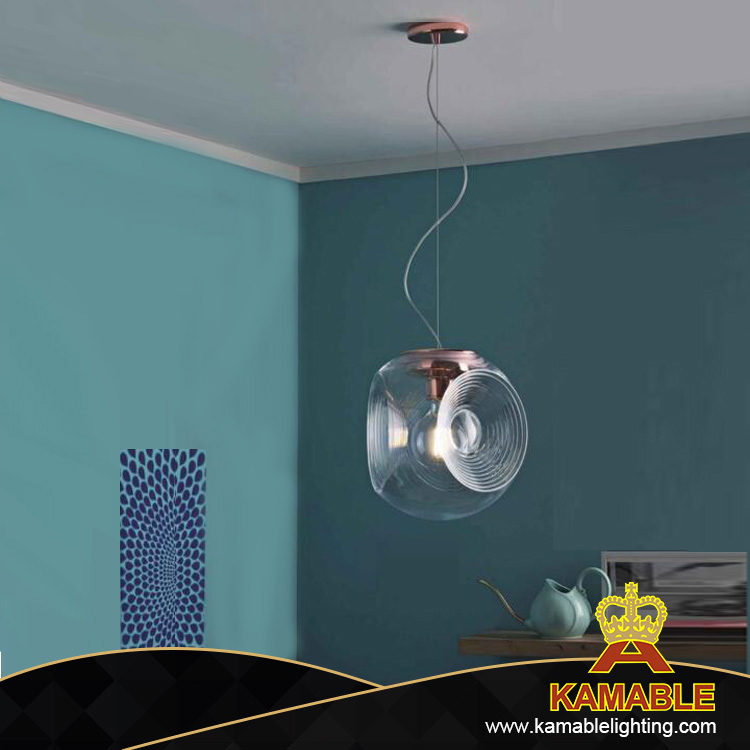 Clear glass iron ceiling lamp decoration (KA9987P)