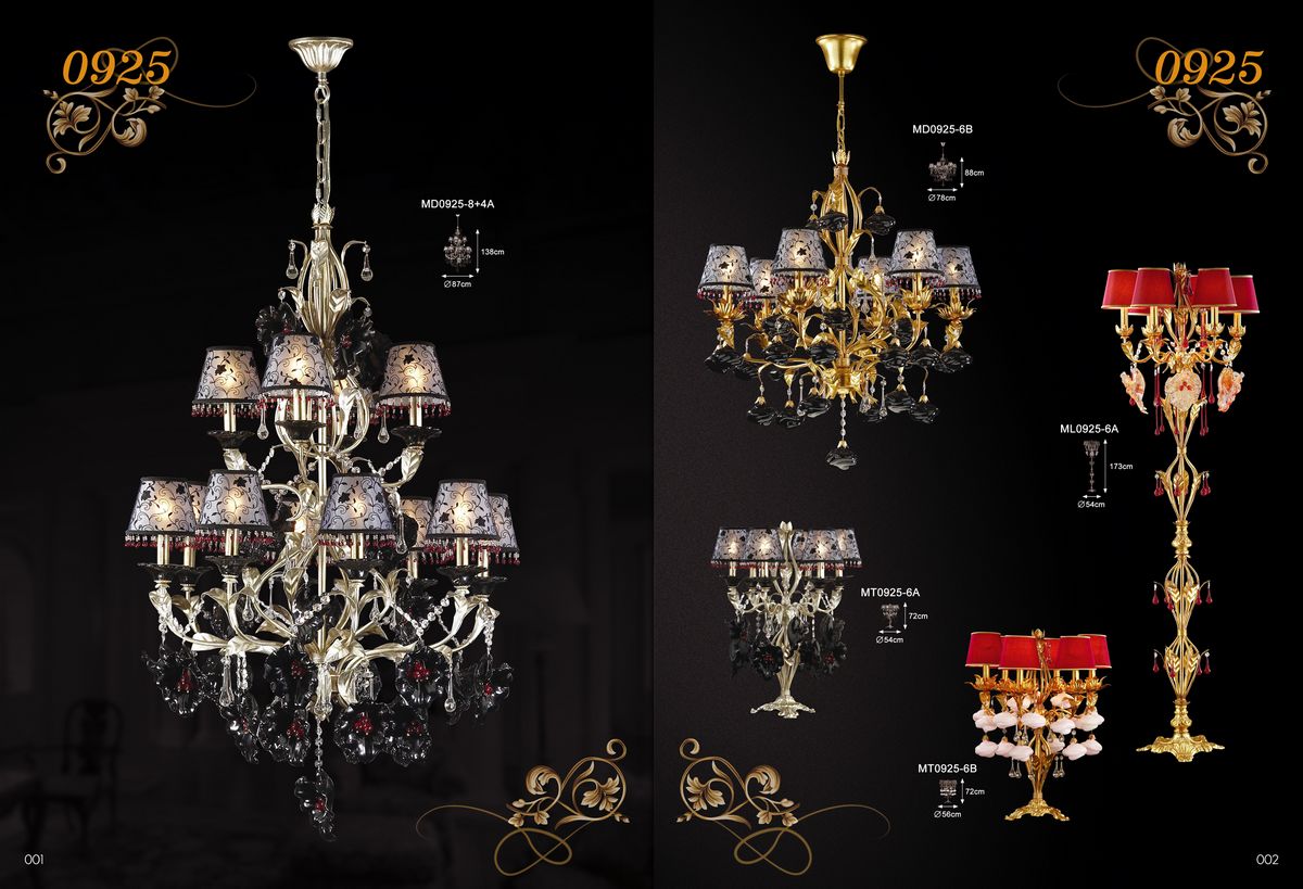 Decorative Brass crystal chandelier (MD0925-8+4A)