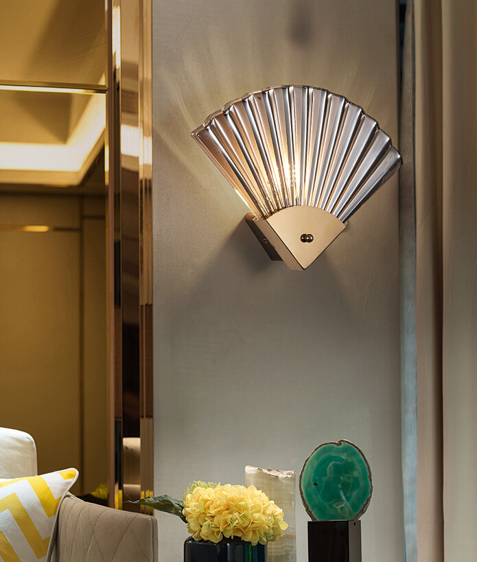 Hotel rooms elegant fan adornment decoration wall lamp(GD18149W-L2)