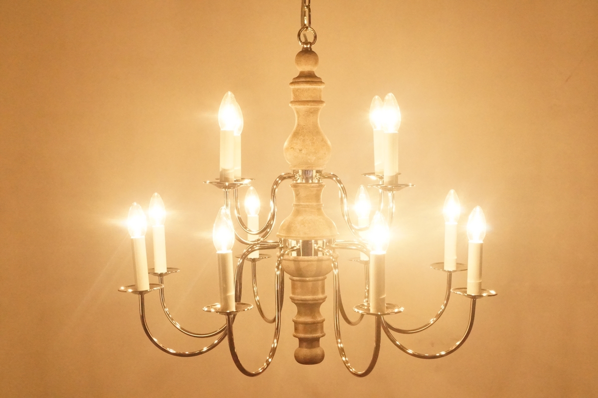 Decorative iron in nickel plated candle pendant lighting(GD9113-8+4)