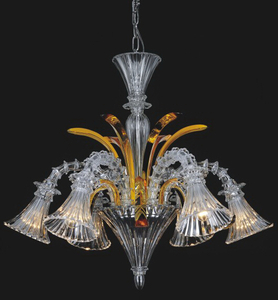  Hotel Decorative Elegant Chandeliers Transparent Glass Murano Chandelier (81079-6)