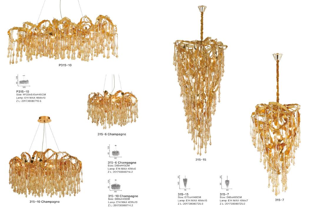 Modern Decoration Acrylic Iron Pendant Lamps (KA315-7)