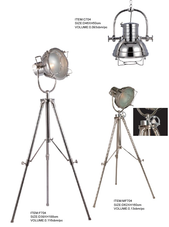 High Quality Light Brass Tripod Floor Lamp (F704B)