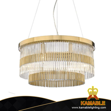 Elegant Glass Circle Double Layer Entrance Golden Chandelier (P68135-8)