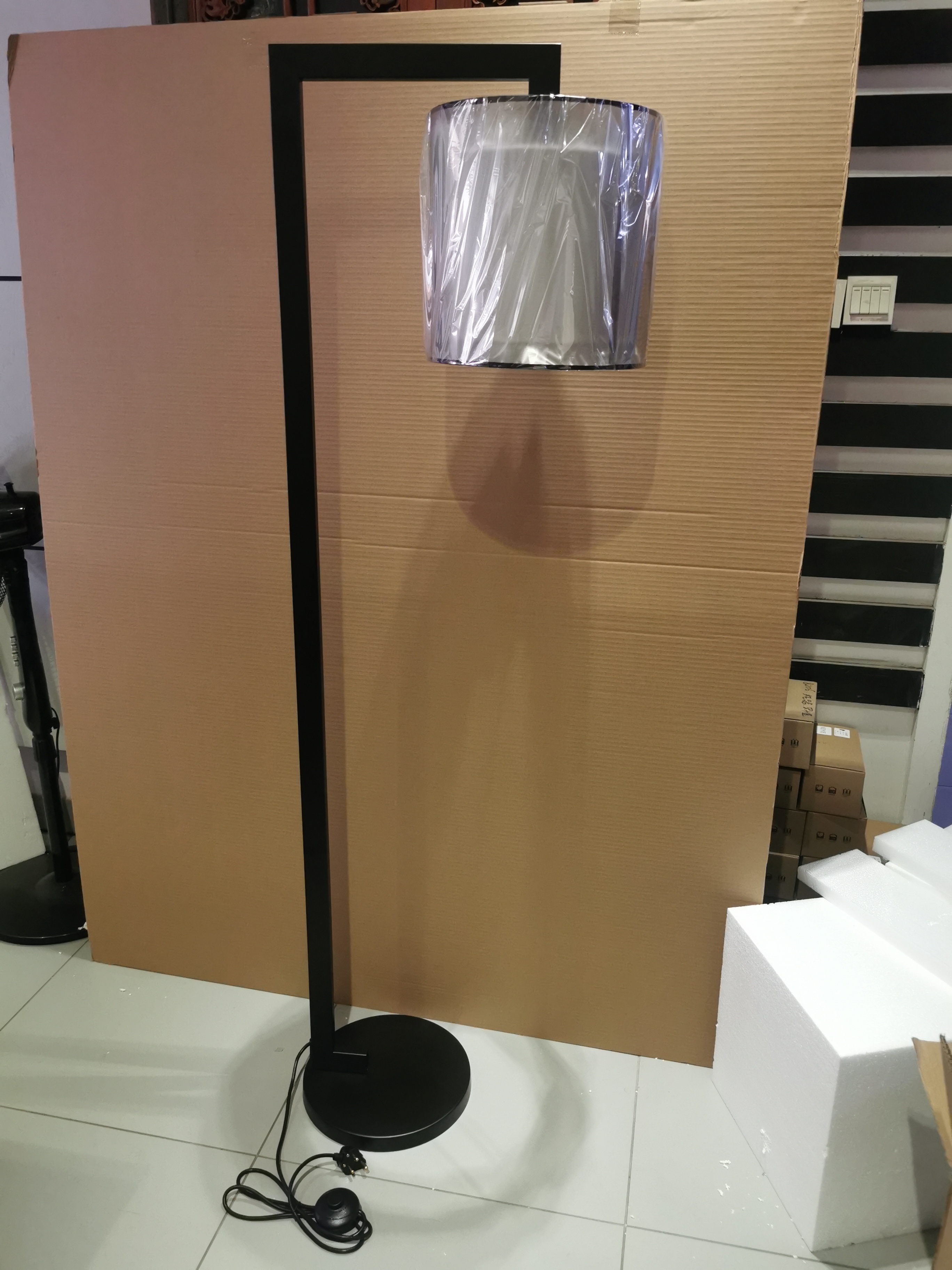 Hotel Suite Floor Lamp Double Fabric Shade Decorative Floor Lamp (ML81629)