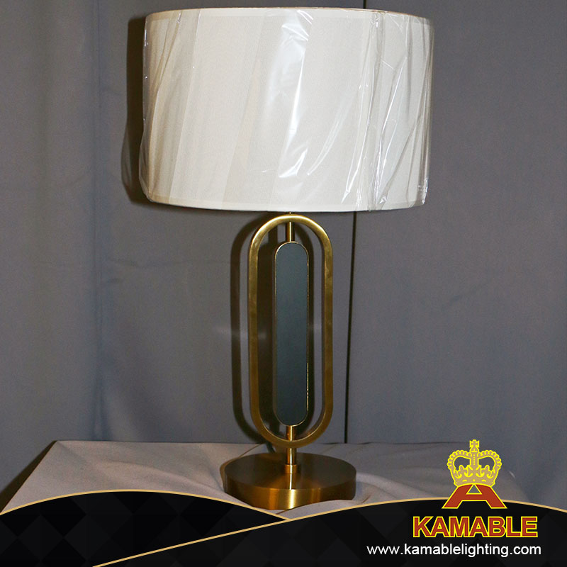 Circle Clip Shade Decorative Modern Black Brass Bedroom Table Lamp (KYS-18T)