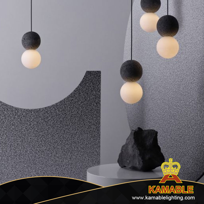 Modern Darkgray Decorative LED Round Black Ball Showroom Pendant Light(KAH8908/F)