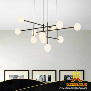 Creative Particular Metal White Glass Living Room Pendant Lighting (KP10909-11)