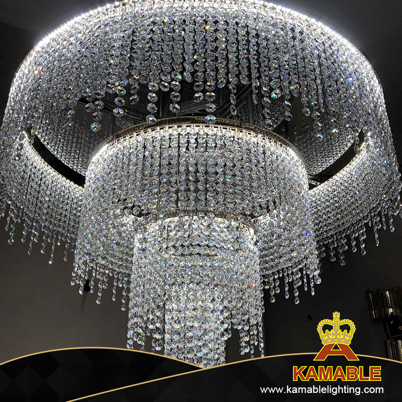 Luxurious Impressive Gorgeous Lobby Asfour Crystal Ring Chandelier in Villa (KAZ-02C)