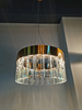 Round Light Luxury Crystal Metal Ring Pendant Lamp in Living Room (UR821)