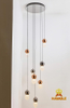 Luxury Style Indoor Brass Finish Metal White Glass Chandelier(KJ8086)