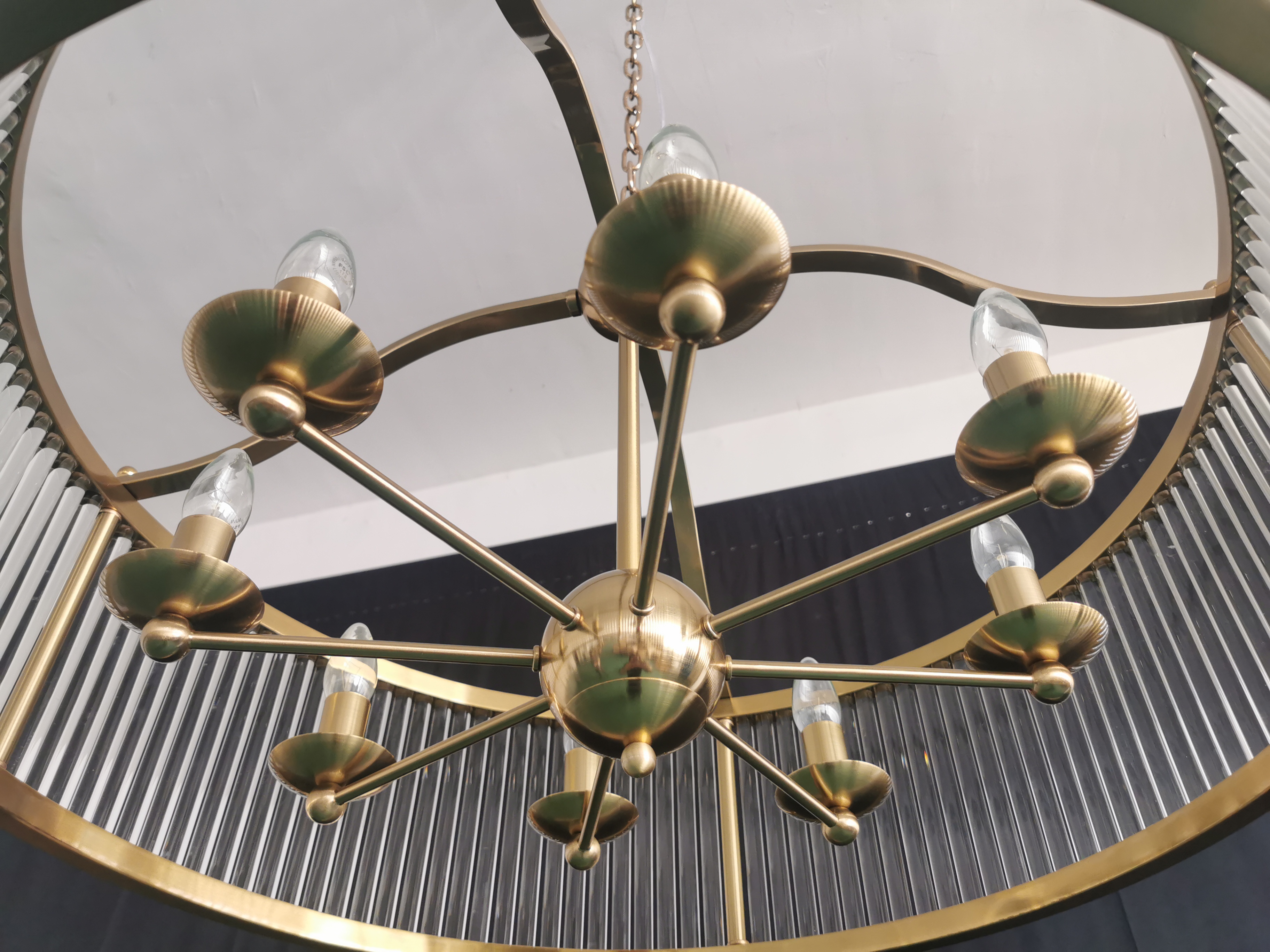 Decorative Classical Custom Brass Clear Glass Bedroom Pendant Light (BY793)
