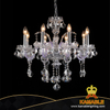 Newly Design Simple Unique Clear Gold Metal Crystal Chandelier (11001-8)