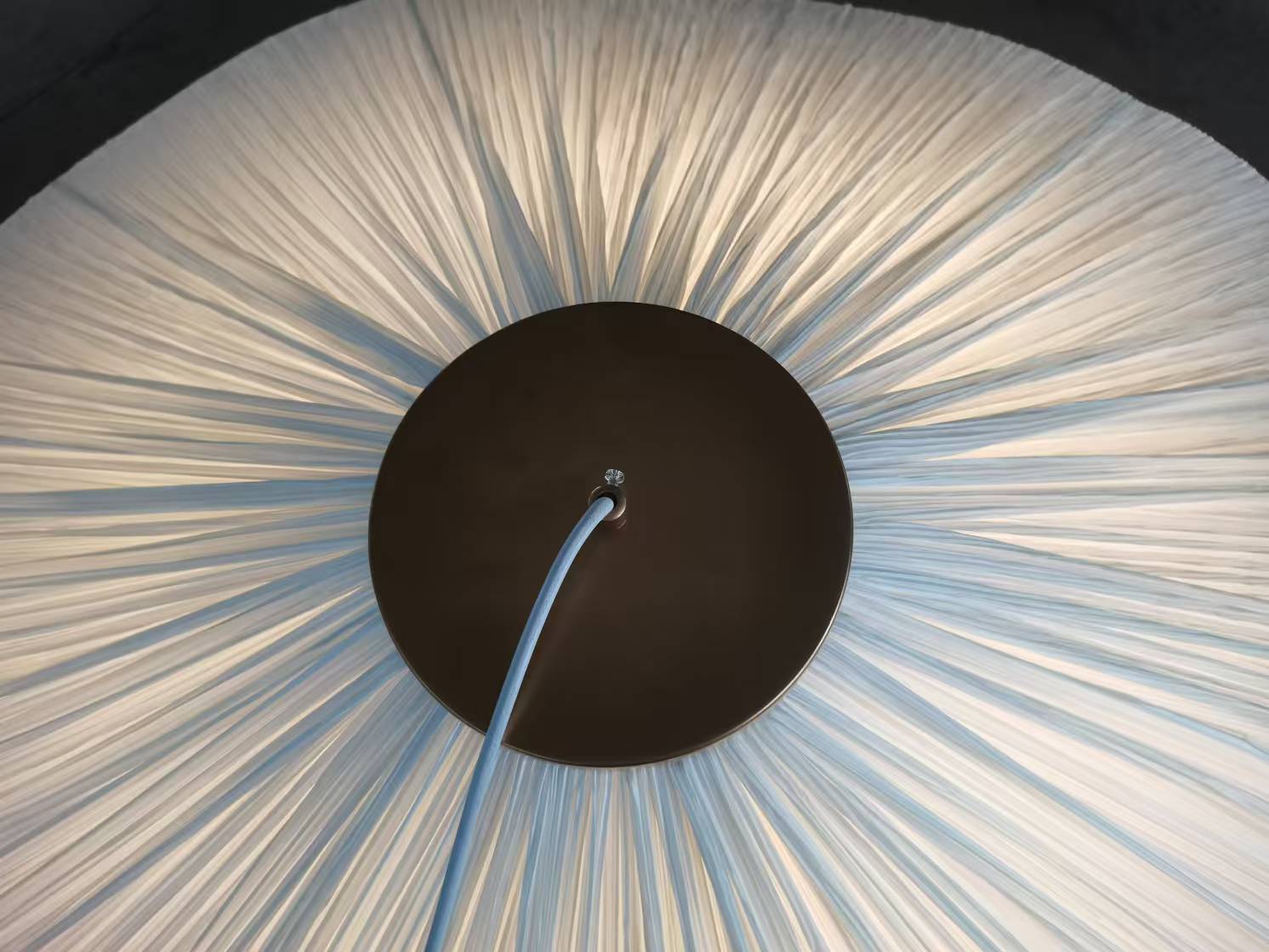 Big Decorative Silk Fabric Off-white Indoor Hallway Gallery Pendant Light (KIA-109P)