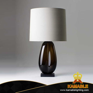 Deluxe Villa Custom Brown Oval Glass Table Lamp Modern Decorative Table Lamp (KDA-TL05)