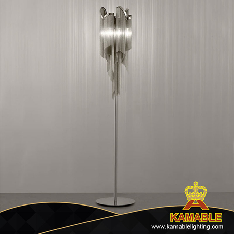 Nickel Chain Design Metal Chrome Modern Luxury Villa Home Floor Lamp (KDA-FL39)