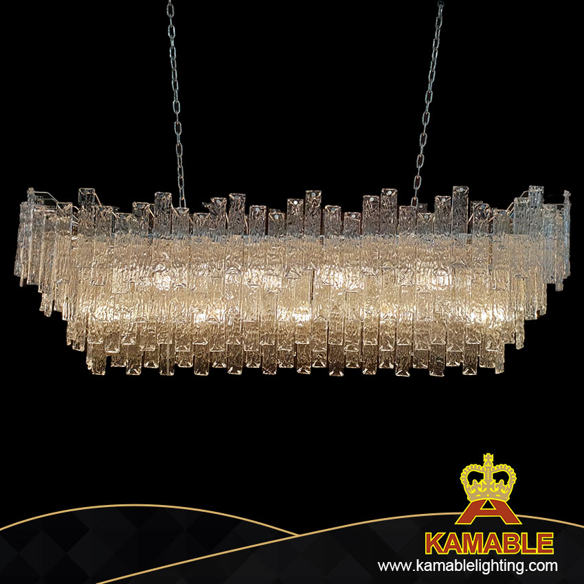 Decorative Ripple Glass Layers Chandelier Pendant Lighting in Dining Room (KIB-10C)