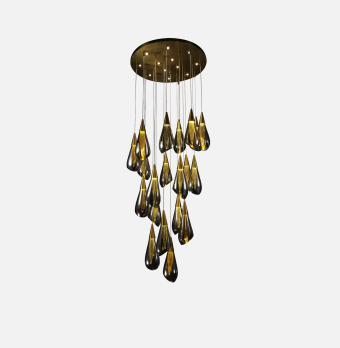 Colorful Special Design Northern Light Smoke Glass Chandelier (KJ8106)