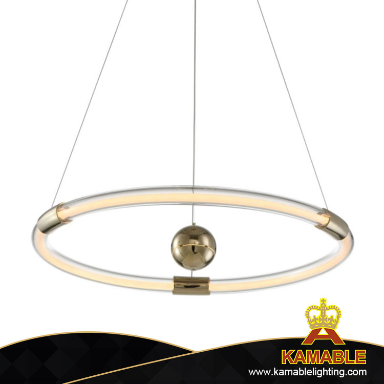 Simple Glass Silicon Ring Gold Ball Dining Area Pendant Lighting (MD21660-2-700B)