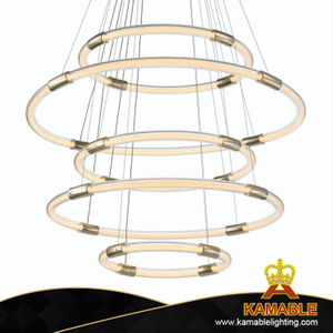 Splendid Indoor Glass Silicon Ring Stairs Chandelier (MD21660-5-1080B)