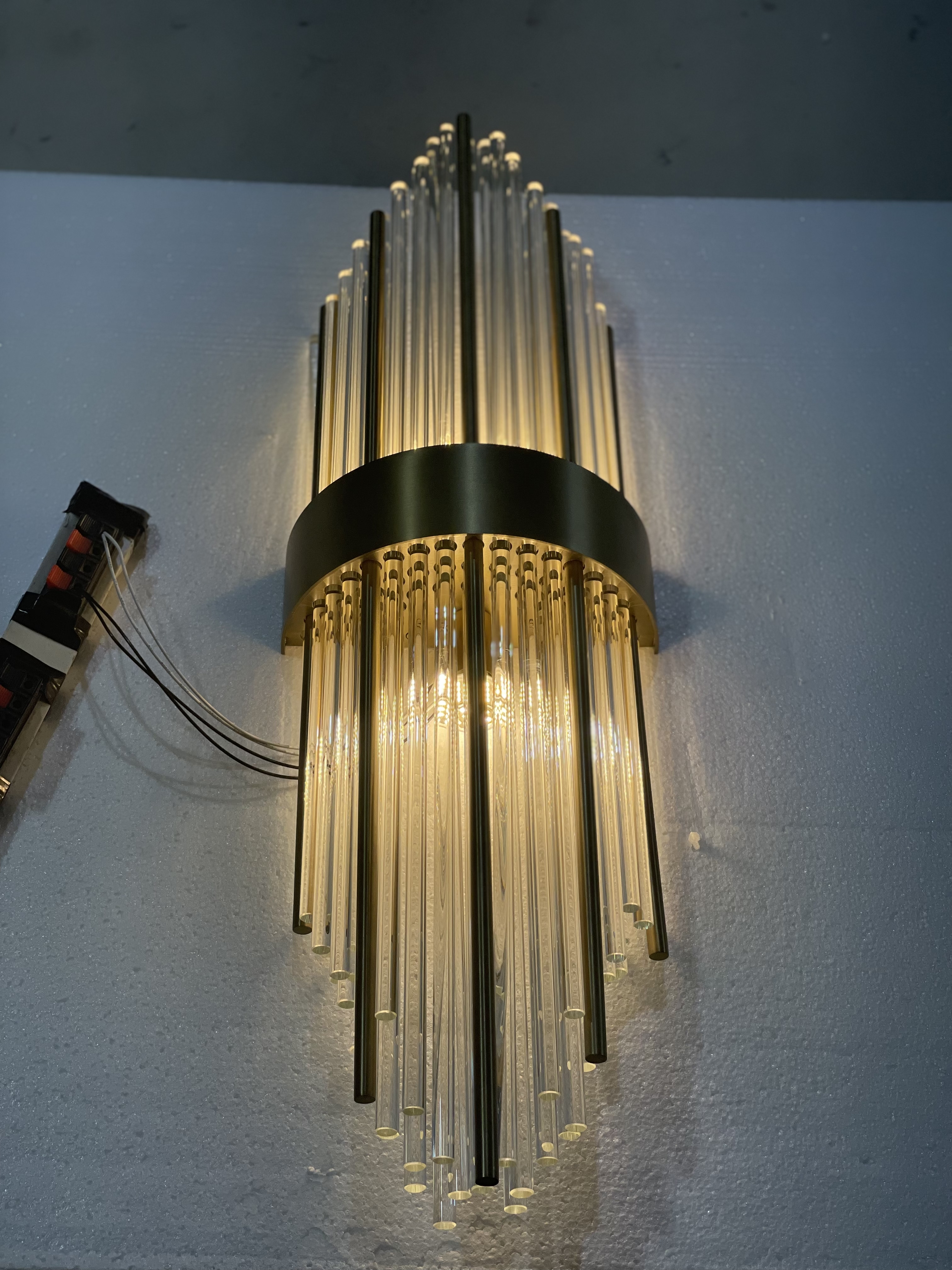 Classical Customize Crystal Glass Gold Metal Hallway Wall Light(KIZ-66W)