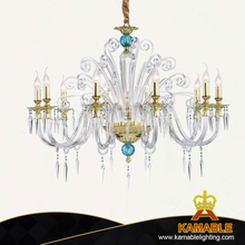 Transitional Modern Home Villa Decorative Indoor Blue Gold Glass Chandelier (MD66010-10)