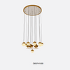 Special design Luxury Style Gold Finish Metal Glass Chandelier(KJ8110)