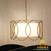 Classical Home Decorative Iron Beige Fabric Pendant Light (KJC06)