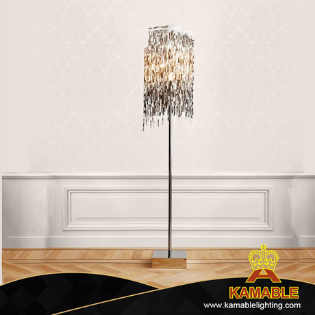 Nickel Shinning Modern Chain Metal Marble Indoor Villa Floor Lamp (KDA-FL27)