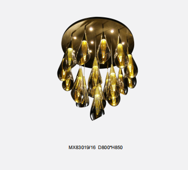 Colorful Special Design Northern Light Smoke Glass Chandelier (KJ8106)