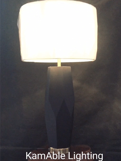 Magnificent Black Faceted Metal Modern Table Lamp in Bedroom (BEST-T17-113)