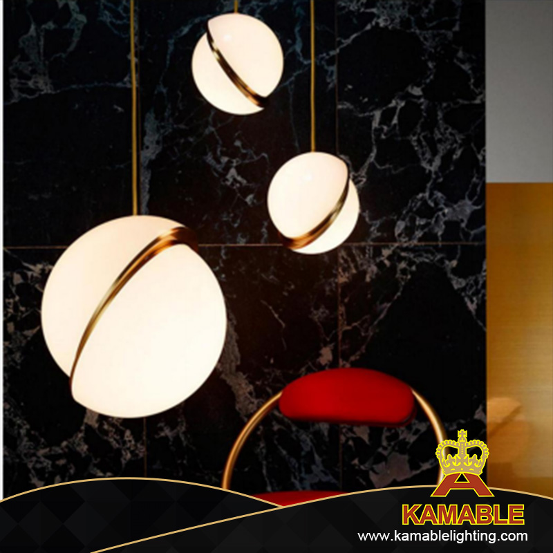Elegant Unique Fancy Acrylic Steel Gold Living Room Pendant Lamp (KA7210)