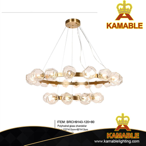 Light Luxury Elegant Glass Lobby Chandelier (BRCH9143-120+80)