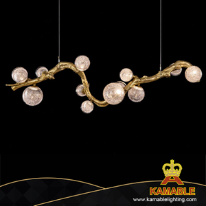 Line Brass Branch Bubble Glass Fashion Home Decoration Pendant Lamp (KIB-103P)