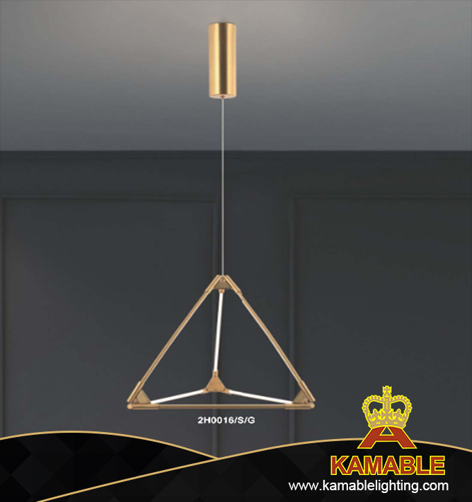 Simple Triangle Kitchen Metal Brass Color Pendant Lighting (KA2H0016/S/G)