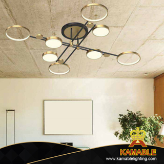 Living Room Special LED Gold Black Ceiling Light (KC10891-8)