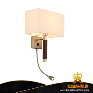 Modern Simple Fabric Metal Wood Hotel Project Custom Wall Lamp (KYT-11W)