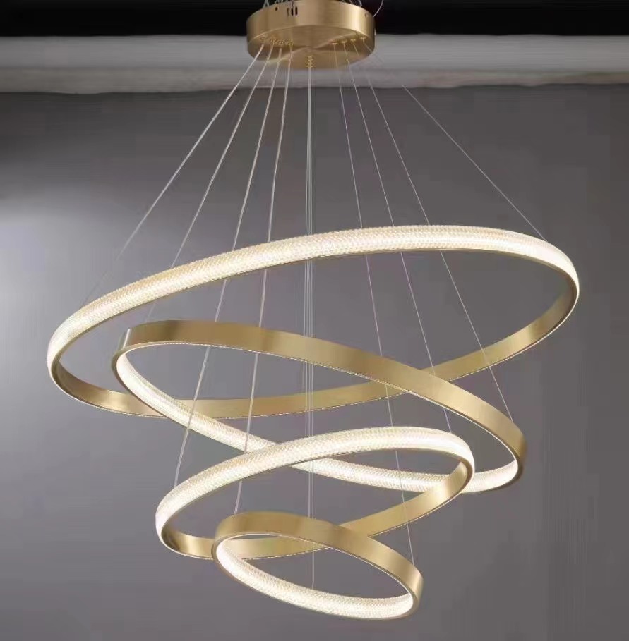 Elegant Classical Ring Glass Villa Hallway LED Pendant Light (KD91011-85+65+45S)