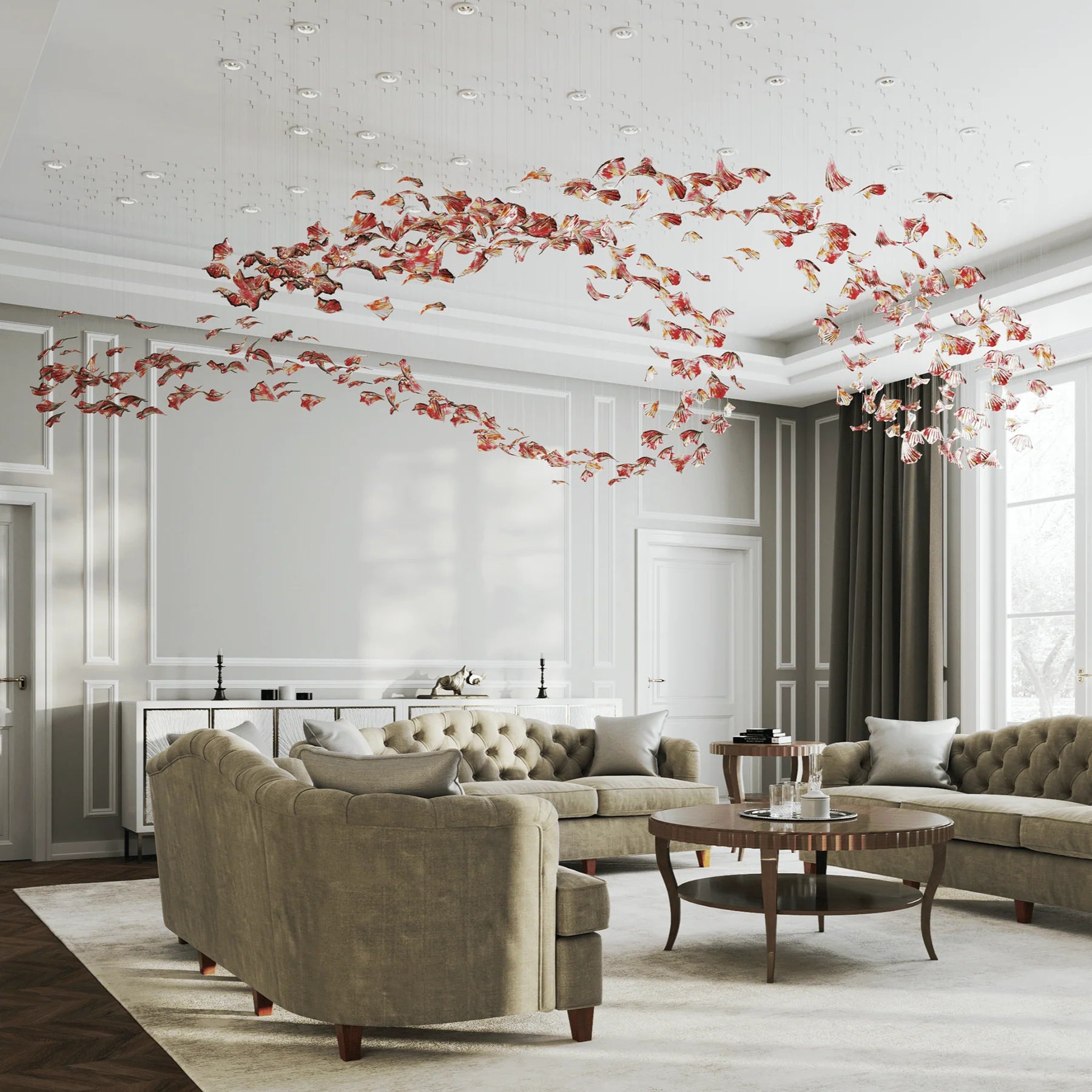 Hand-Blown Glass Chandelier