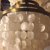 Round Comtemporary Shell Glass Brass Finish Pendant Light in Home (1710D45)