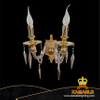 Luxury Style Delicate Custom Crystal Golden Metal Hotel Wall Light (MD66010-W)