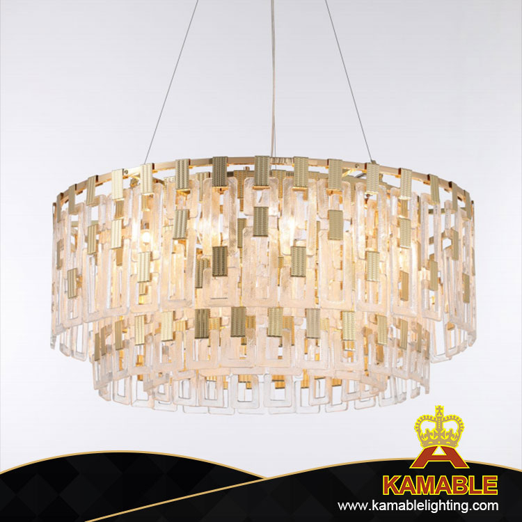 Fancy Glass Metal Linked Chain Dining Area Hanging Lighting (MD80200-8-750)